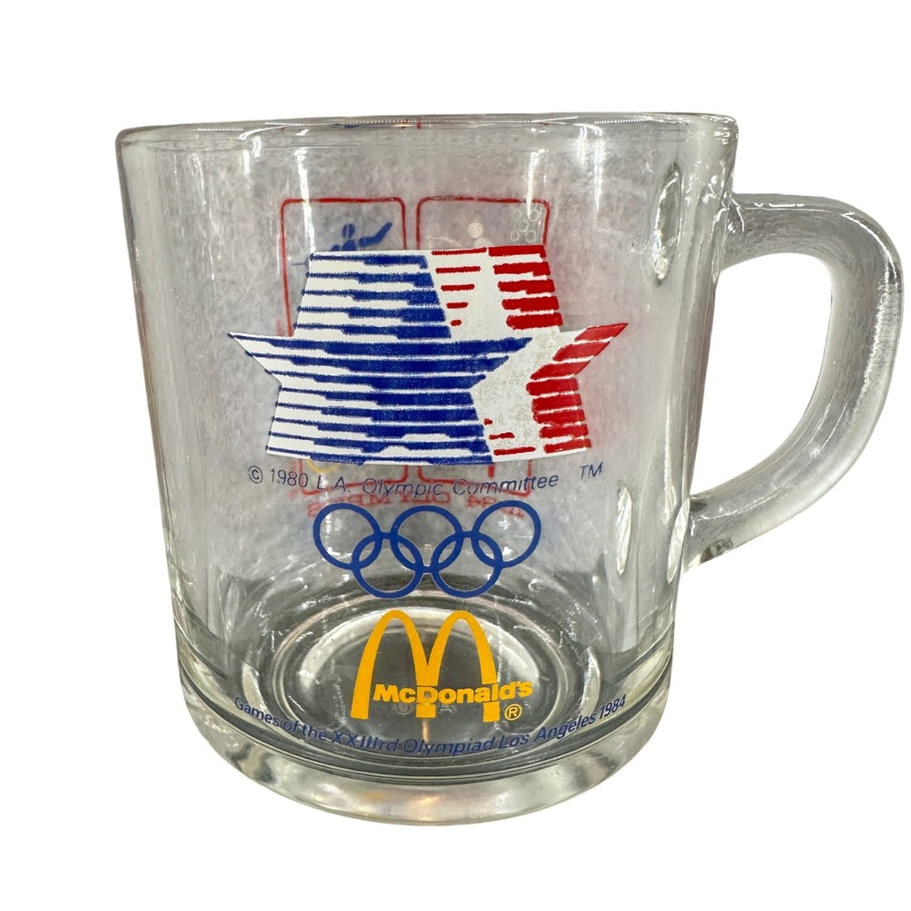 Vintage‎ McDonald's 1984 Olympics Mug Collectible Glass Los Angeles Games
